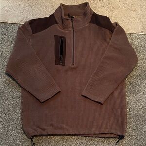 Men's Brown Zip-Up soft warm pull over